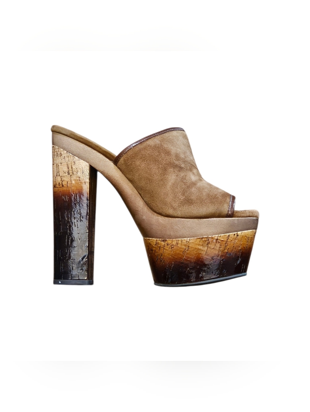 Rachel Zoe Eddie Kid Suede And Patent Lea Platform in Toasted Caramel Brown